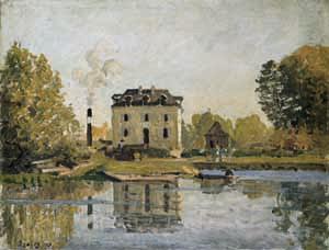 Alfred Sisley Factory on the banks of the Seine. Bougival